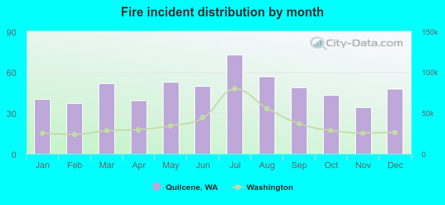 Fire incident distribution by month