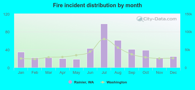 Fire incident distribution by month