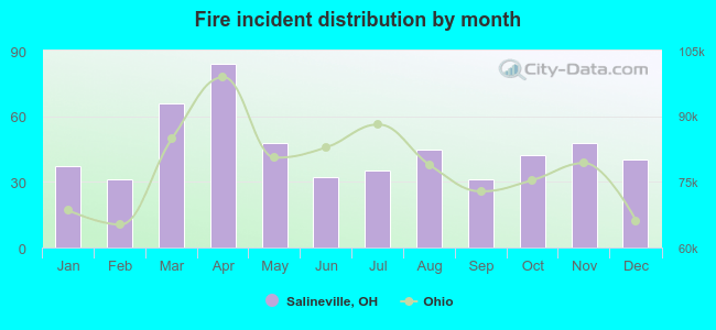 Fire incident distribution by month