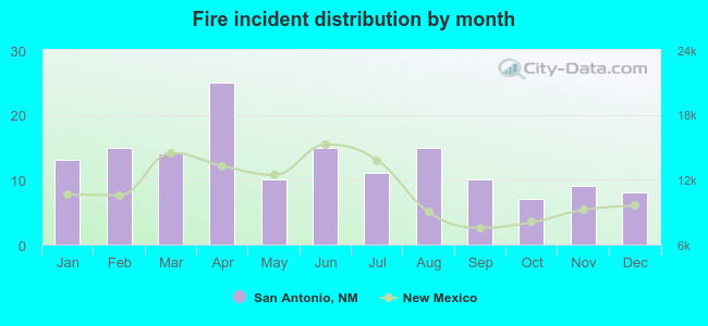 Fire incident distribution by month