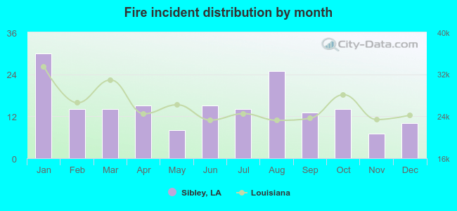 Fire incident distribution by month