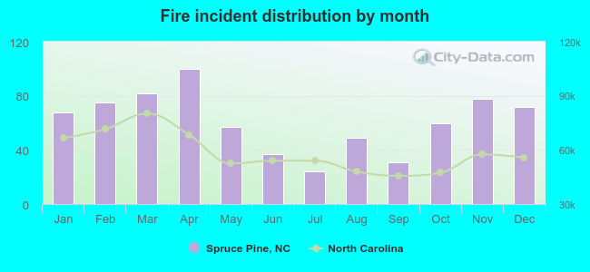 Fire incident distribution by month