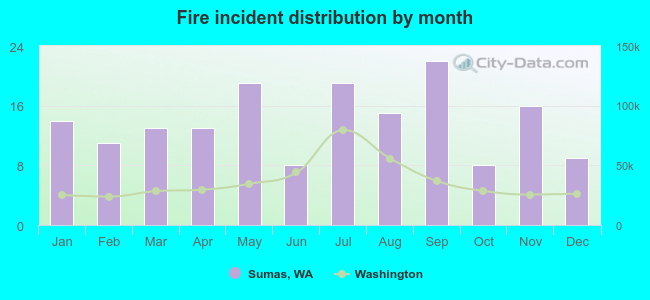 Fire incident distribution by month