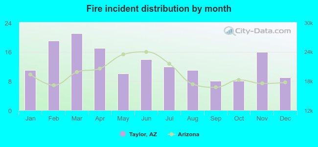 Fire incident distribution by month