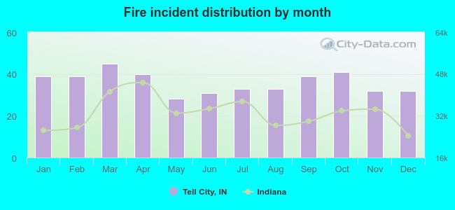 Fire incident distribution by month