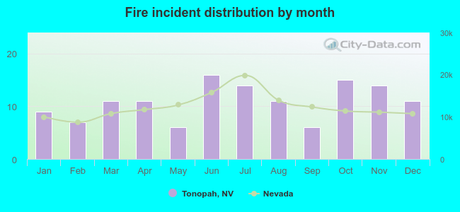 Fire incident distribution by month