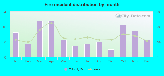 Fire incident distribution by month