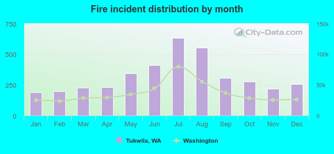 Fire incident distribution by month