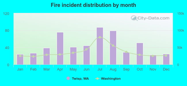 Fire incident distribution by month