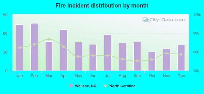 Fire incident distribution by month