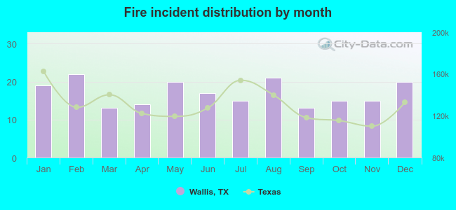 Fire incident distribution by month