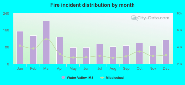 Fire incident distribution by month