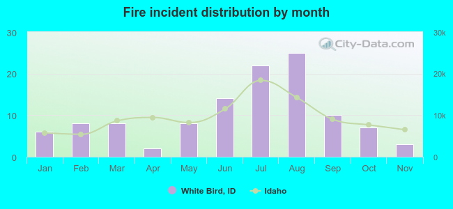 Fire incident distribution by month