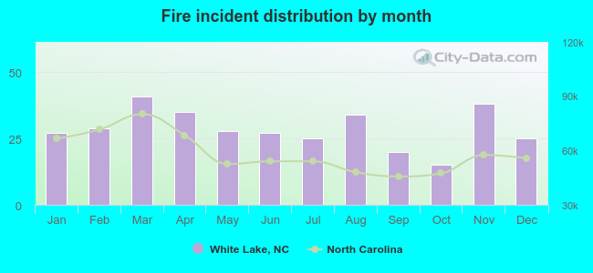 Fire incident distribution by month