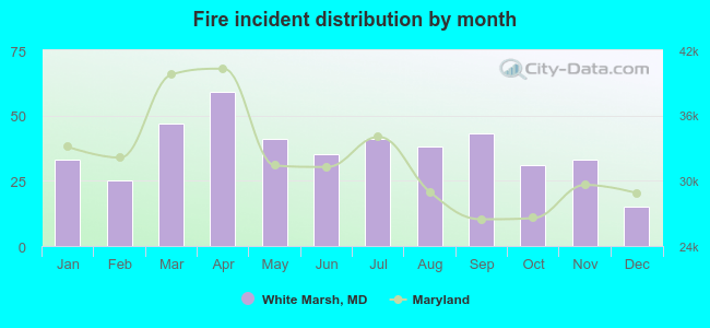 Fire incident distribution by month