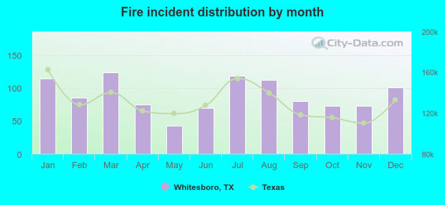 Fire incident distribution by month