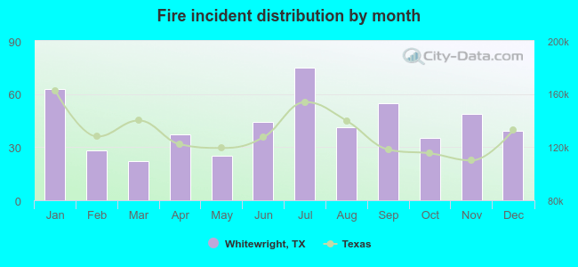 Fire incident distribution by month