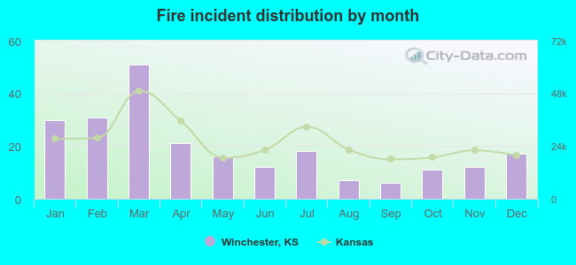 Fire incident distribution by month