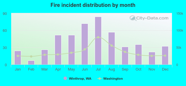 Fire incident distribution by month