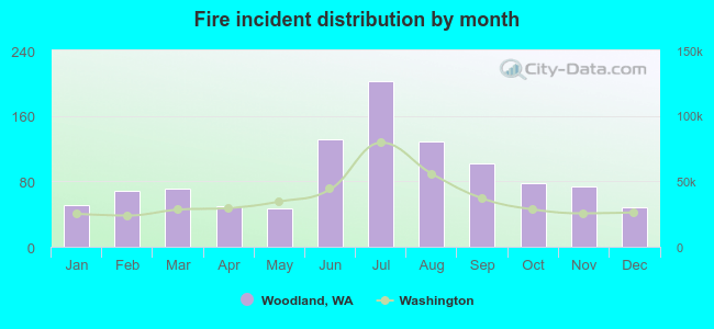 Fire incident distribution by month