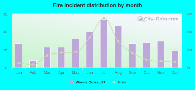 Fire incident distribution by month