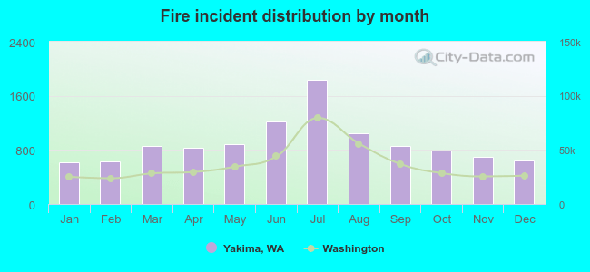 Fire incident distribution by month