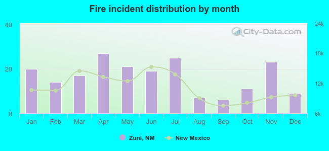 Fire incident distribution by month