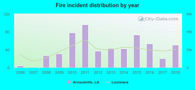 Fire incident distribution by year