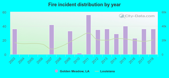 Fire incident distribution by year