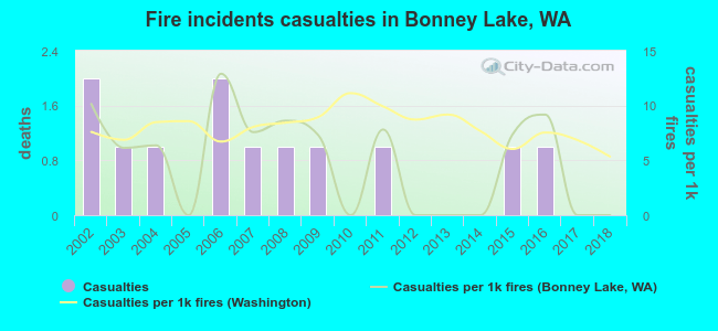 Fire incidents casualties in Bonney Lake, WA