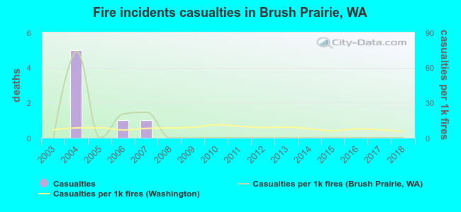 Fire incidents casualties in Brush Prairie, WA