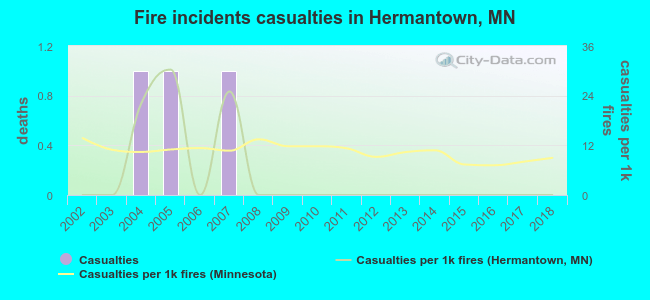 Fire incidents casualties in Hermantown, MN