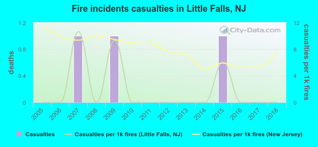 Fire incidents casualties in Little Falls, NJ