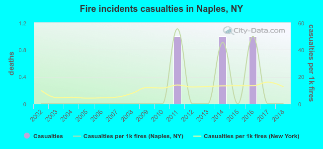 Fire incidents casualties in Naples, NY