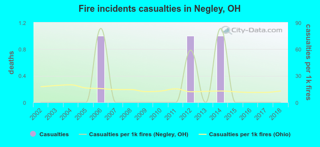 Fire incidents casualties in Negley, OH