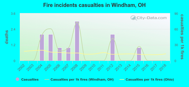 Fire incidents casualties in Windham, OH