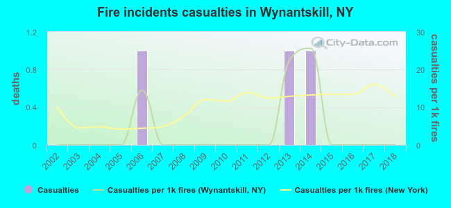 Fire incidents casualties in Wynantskill, NY