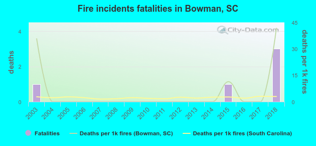 Fire incidents fatalities in Bowman, SC