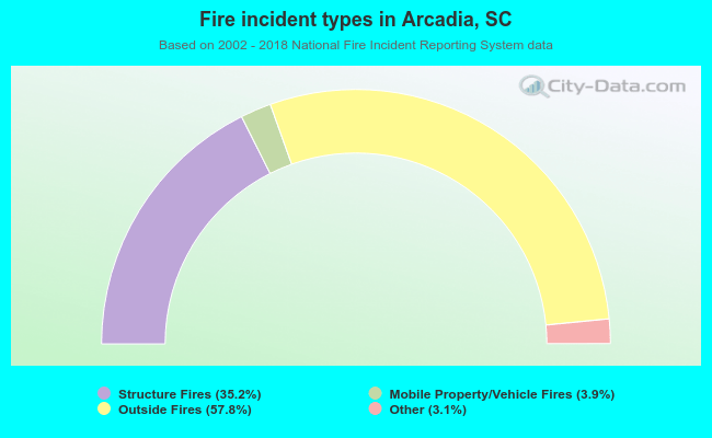 Fire incident types in Arcadia, SC