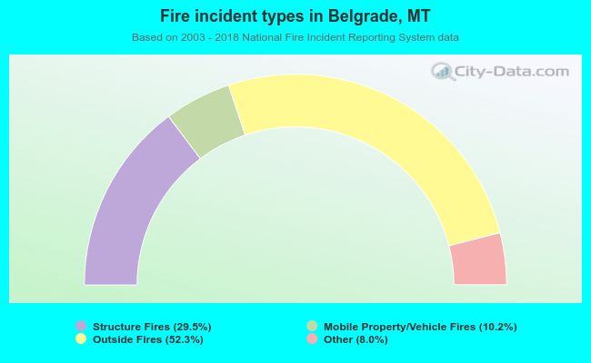 Fire incident types in Belgrade, MT