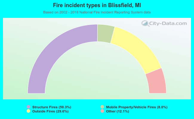 Fire incident types in Blissfield, MI