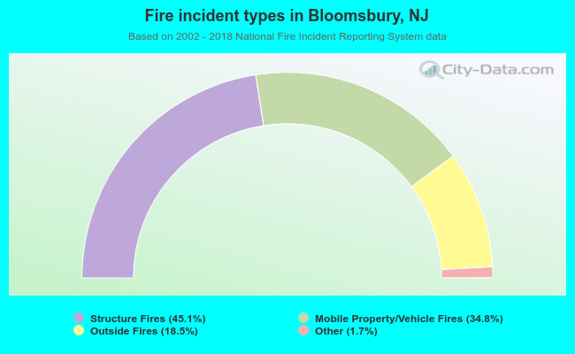 Fire incident types in Bloomsbury, NJ