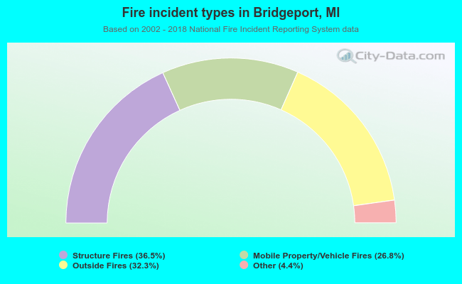 Fire incident types in Bridgeport, MI