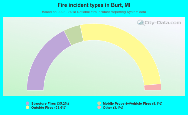Fire incident types in Burt, MI