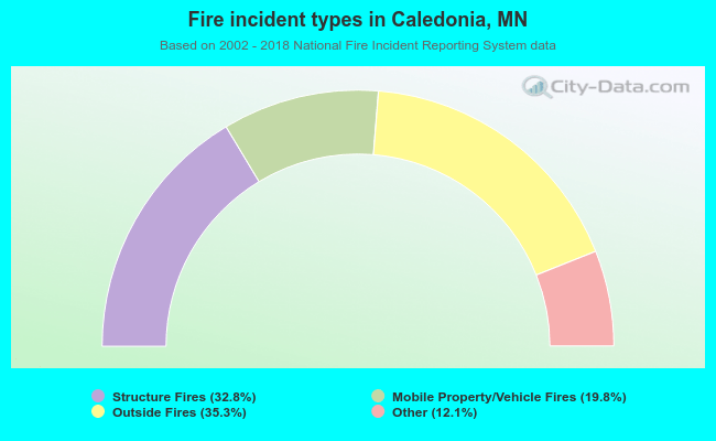 Fire incident types in Caledonia, MN