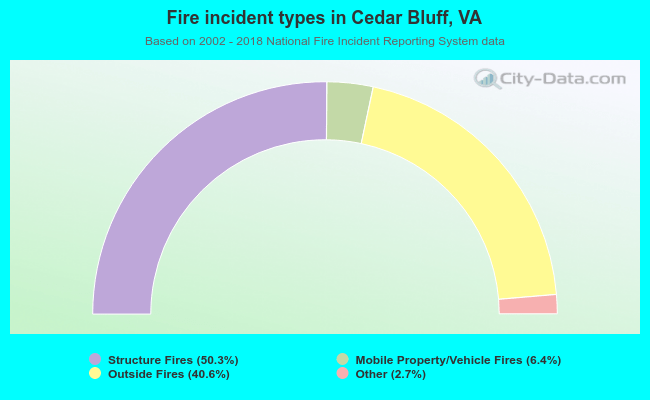 Fire incident types in Cedar Bluff, VA