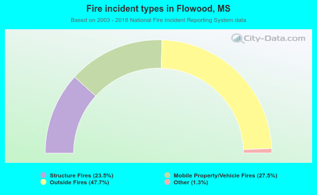 Fire incident types in Flowood, MS
