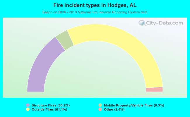 Fire incident types in Hodges, AL