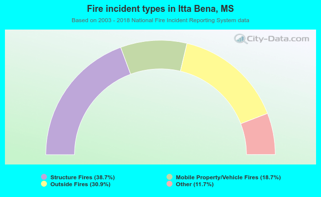 Fire incident types in Itta Bena, MS