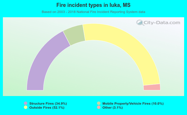 Fire incident types in Iuka, MS